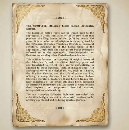 THE COMPLETE ETHIOPIAN BIBLE IN ENGLISH Illustrated: Includes Missing Apocrypha, Book of Enoch, Book of Ezras, Jubilees, Book of Wisdom and Other Sacred Orthodox Lost Book