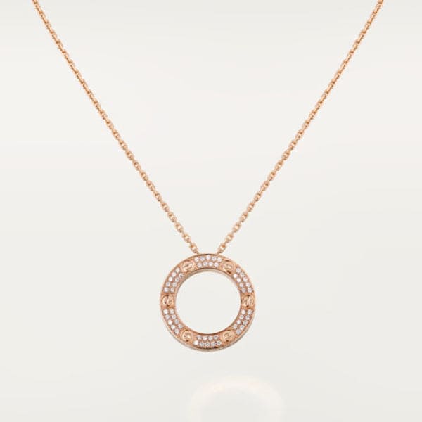 18K Love Diamond-Paved Necklace