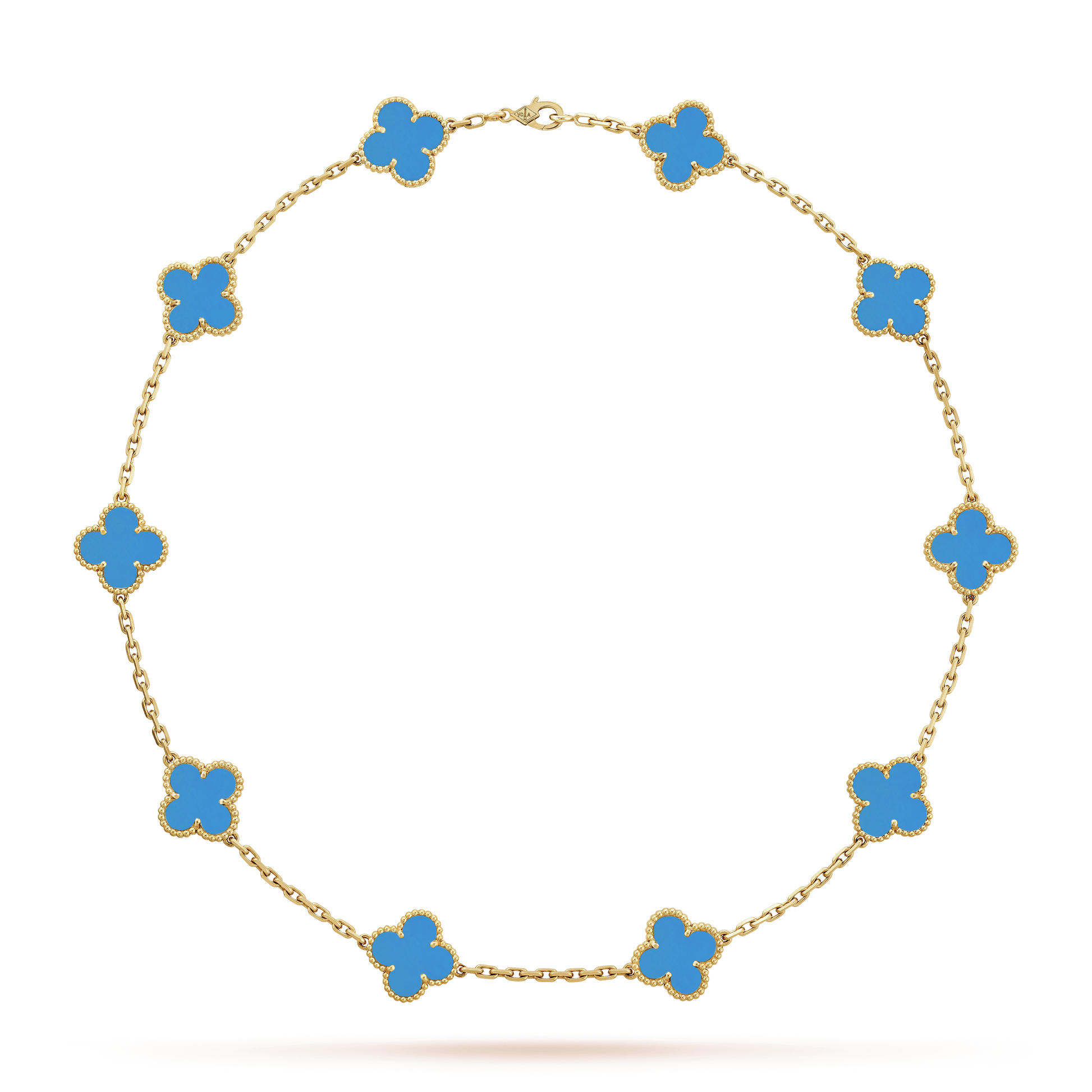 18K Vintage Alhambra Agate 10 Motifs Necklace