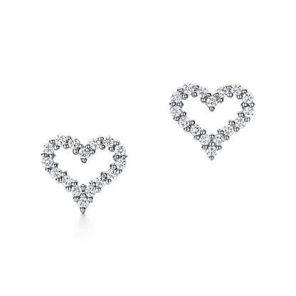 18K T Heart Diamonds Earrings