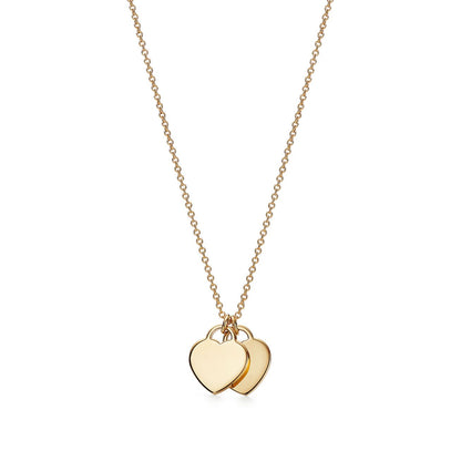 18K Return to Mini Double Heart Necklace