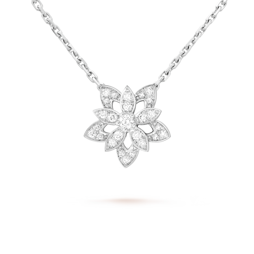 18K Lotus Openwork Pendant Necklace
