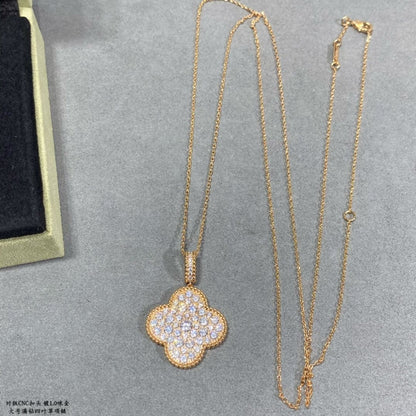 18K Magic Alhambra One Motifs Diamonds Clover Necklace