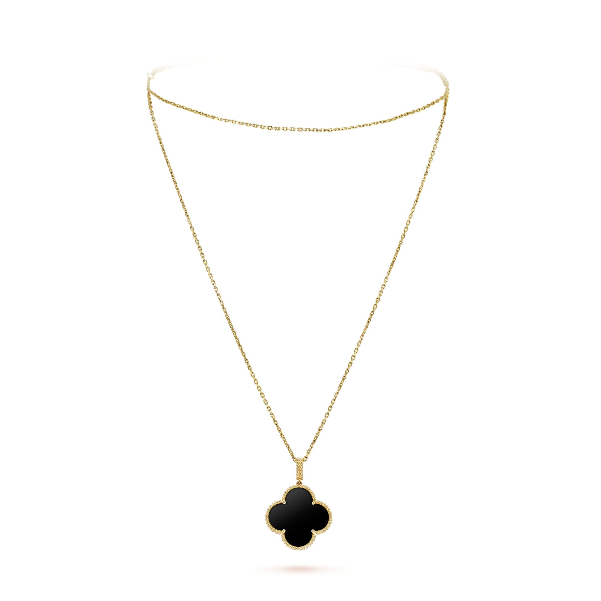18K Magic Alhambra One Motifs Black Necklace