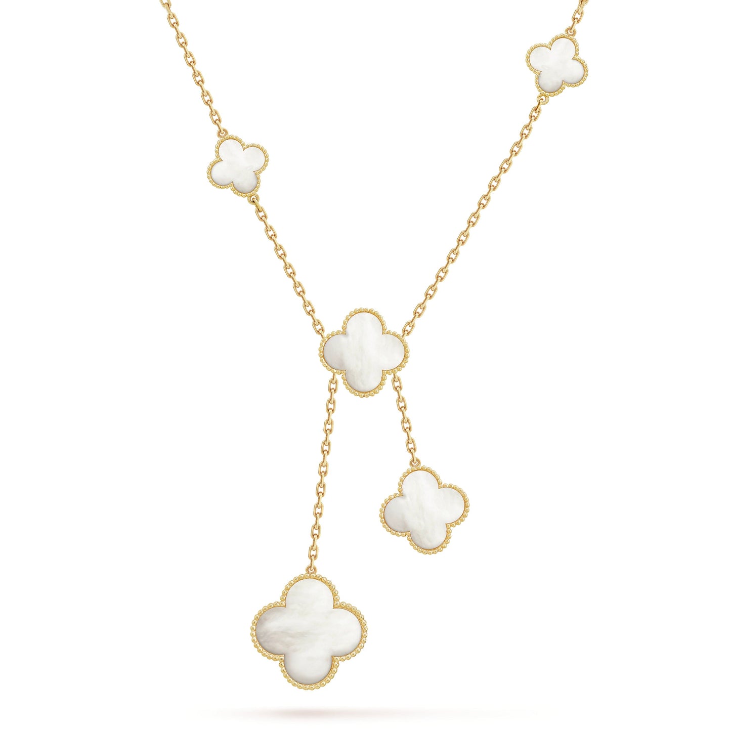 18K Magic Alhambra Six Pearls Motifs Necklace