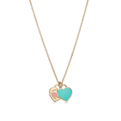 18K Return to Mini Double Heart Necklace