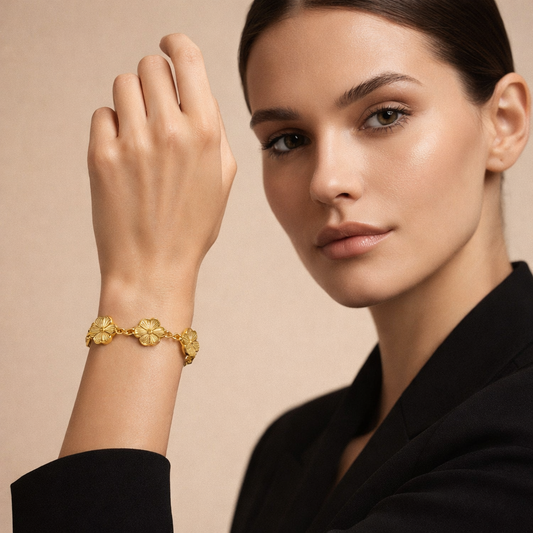 18K Vintage Alhambra Five Motifs Clover Bracelet