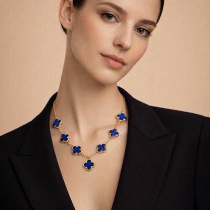 18K Vintage Alhambra Blue 10 Motifs Necklace