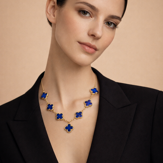 18K Vintage Alhambra Blue 10 Motifs Necklace