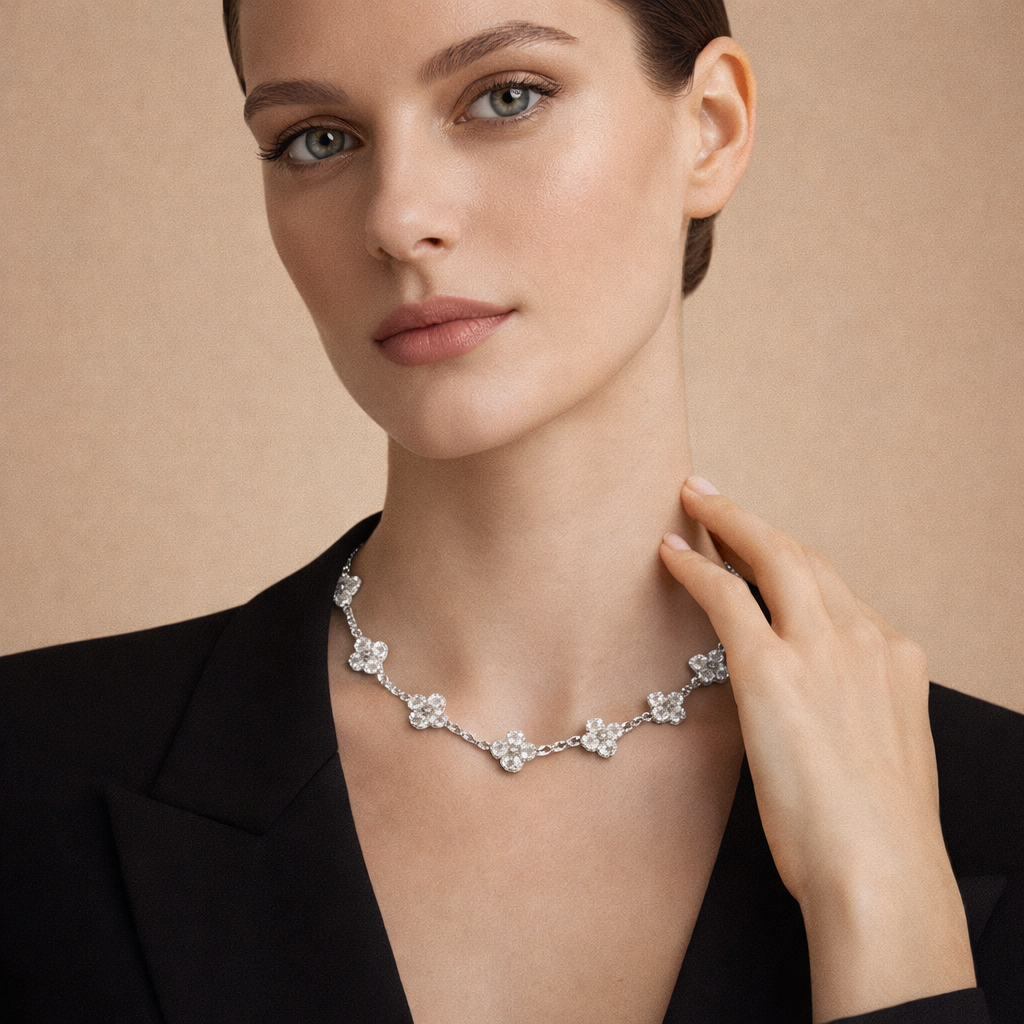 18K Vintage Alhambra Diamonds 10 Motifs Necklace