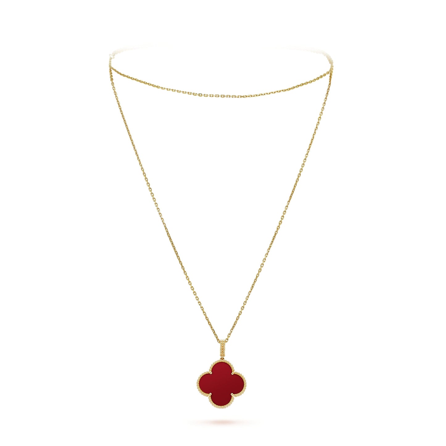 18K Magic Alhambra One Motifs Carnelian Necklace