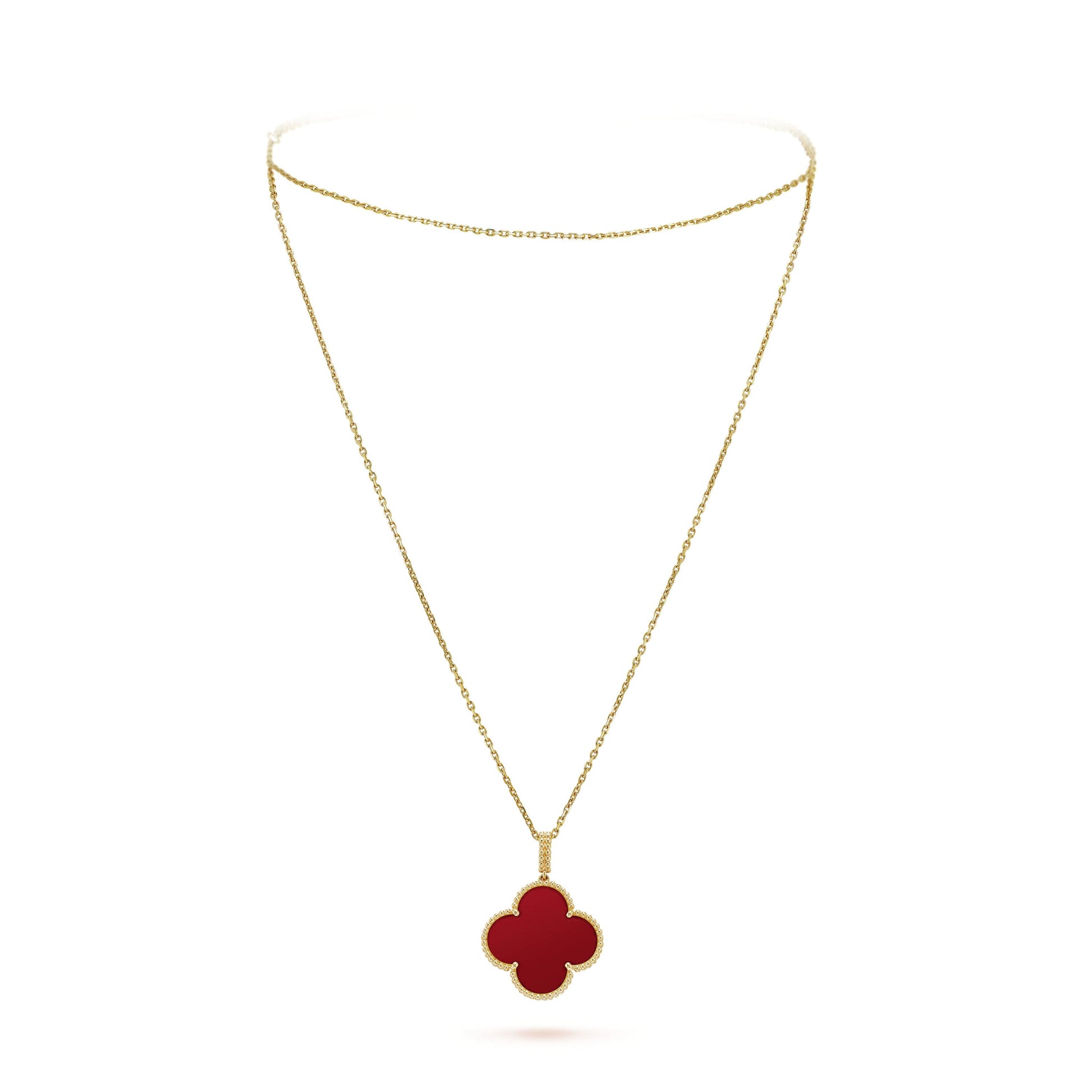 18K Magic Alhambra One Motifs Carnelian Necklace