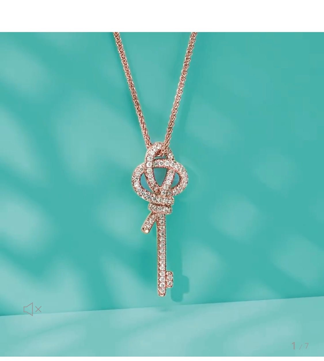 18K T Keys Woven Diamonds Large Necklace