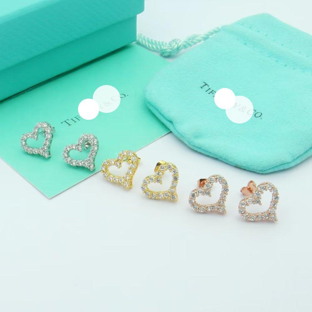 18K T Heart Diamonds Earrings