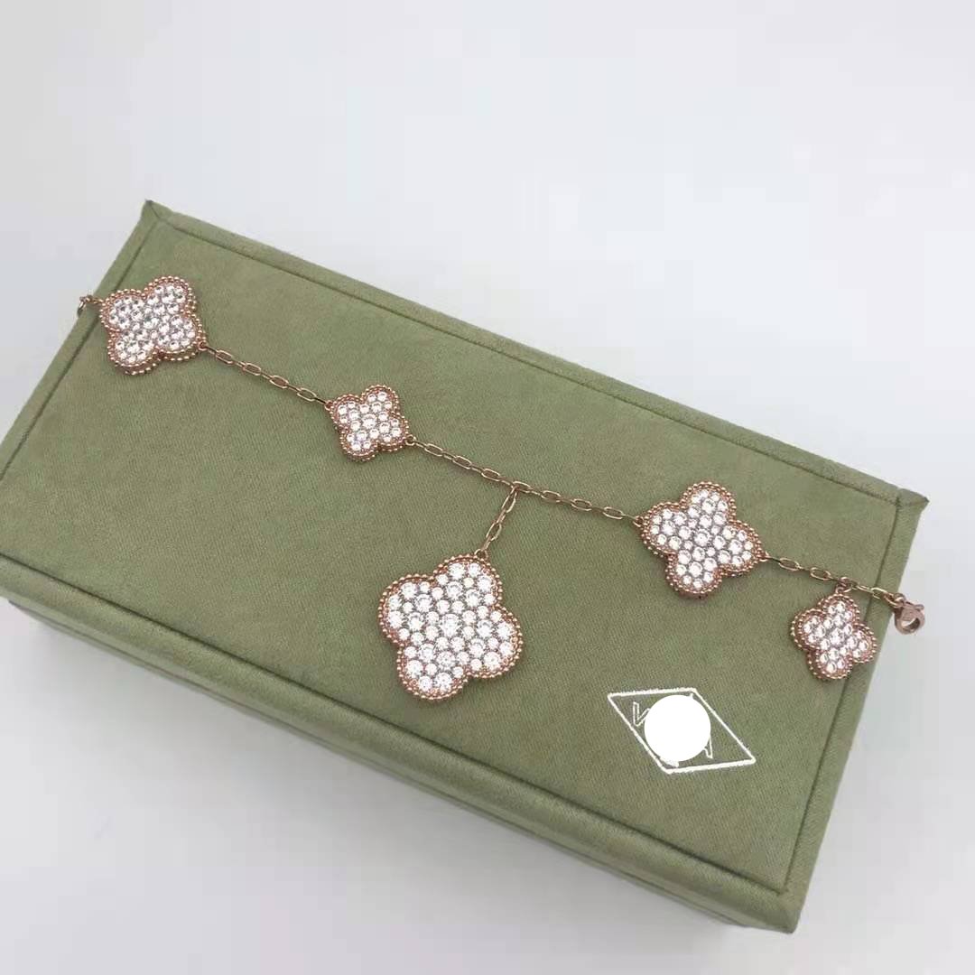 18K Magic Alhambra Five Motifs Diamonds Bracelet